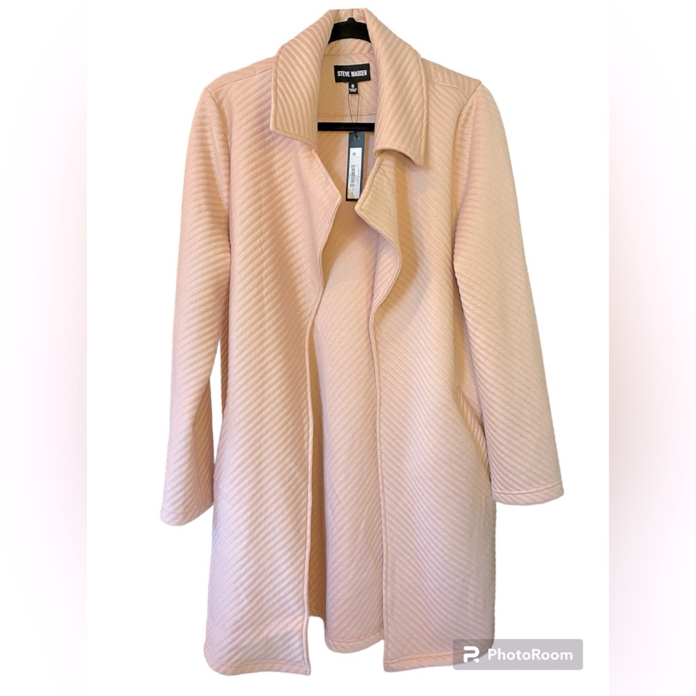 Steve Madden Ottoman knit Coat Light Pink Size Small NWT